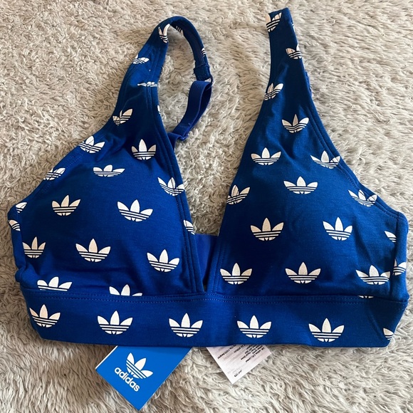 Adidas Adicolor Comfort Flex Cotton Unlined Triangle Bralette - Women’s Size XS - Picture 1 of 4